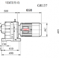 R137-Y200L4-4P-M4-0°減速電機(jī)型號大全及尺寸圖