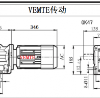 K47-Y100S4-4P-M4-0°減速電機(jī)型號(hào)大全及尺寸圖