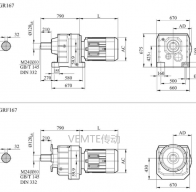 RC167 RC167P RCF167減速機(jī)電機(jī)型號(hào)大全及尺寸圖